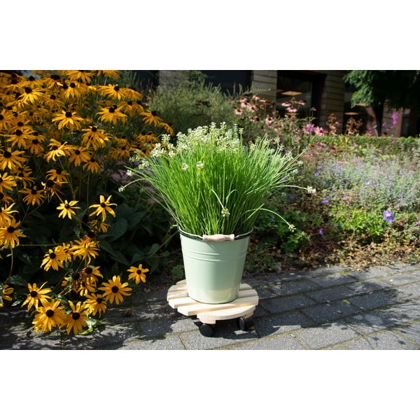Iš medžio mobilus stovas gėlių vazonui ø 29 cm (aukštis 8 cm) Indoor & Outdoor – Esschert Design-image-1