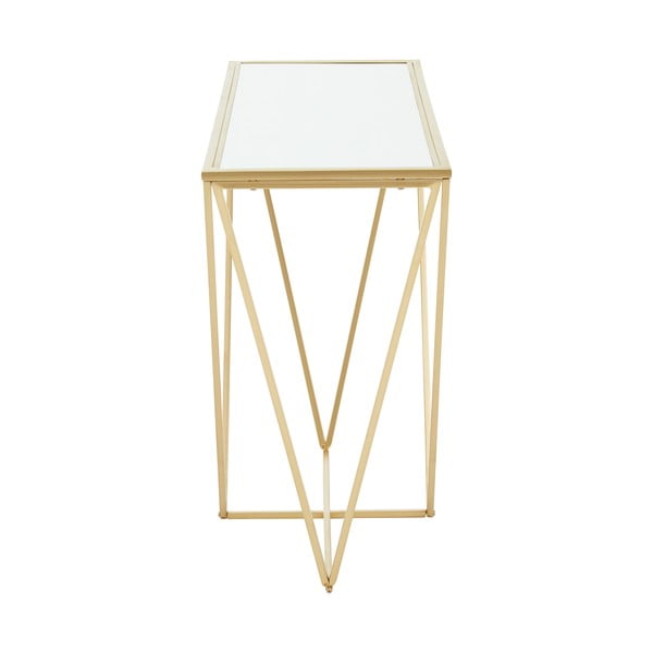 Konsolinis staliukas auksinės spalvos su stikliniu stalviršiu 40x120 cm Farran – Premier Housewares-image-4