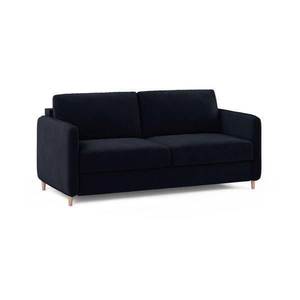 Mėlynos spalvos sofa miegojimui iš velveto 184 cm – Micadoni -image-2