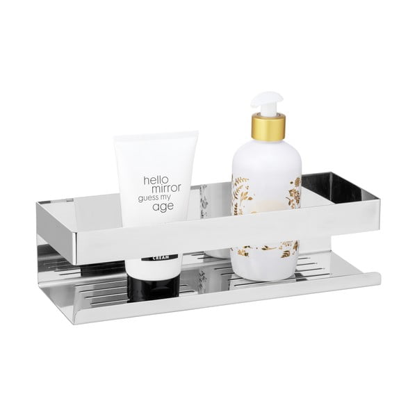 Klijuojama iš nerūdijančio plieno vonios lentyna blizgios sidabrinės spalvos Genova – Wenko