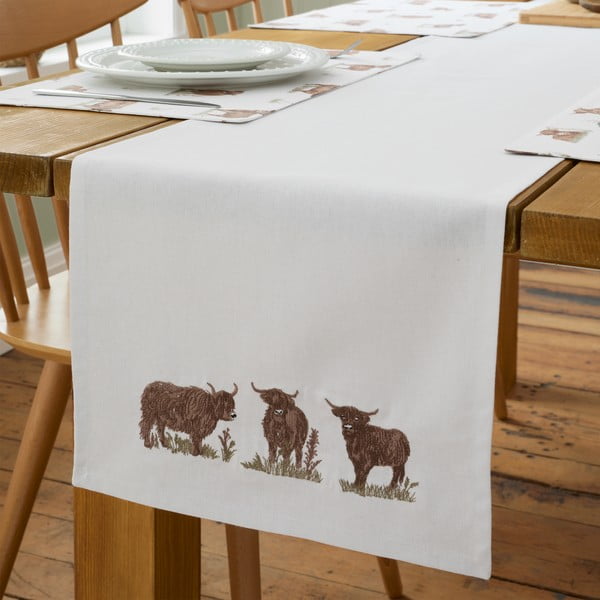 Iš medvilnės stalo takelis 33x220 cm Angus Highland Cow – Catherine Lansfield-image-2