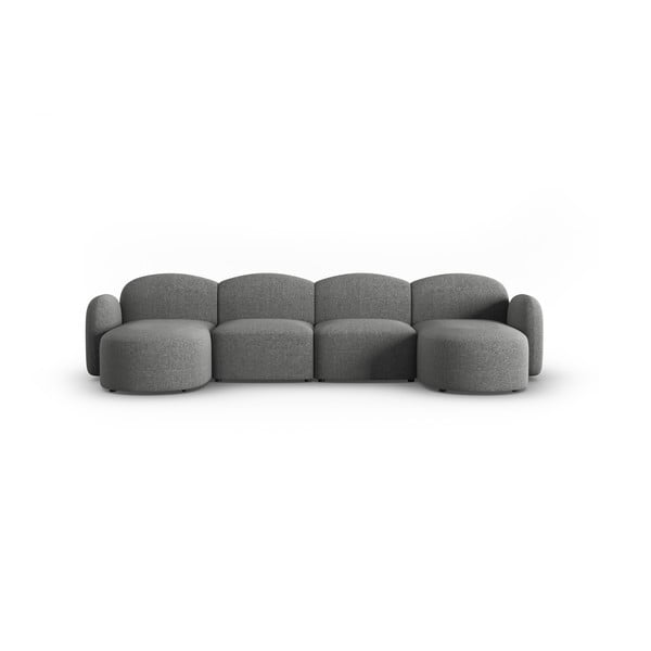 Kampinė sofa tamsiai pilkos spalvos Blair – Micadoni Home