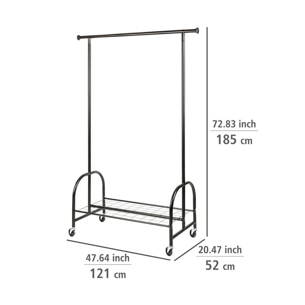 Juodos spalvos metalo drabužių kabykla Wenko Profi-image-4