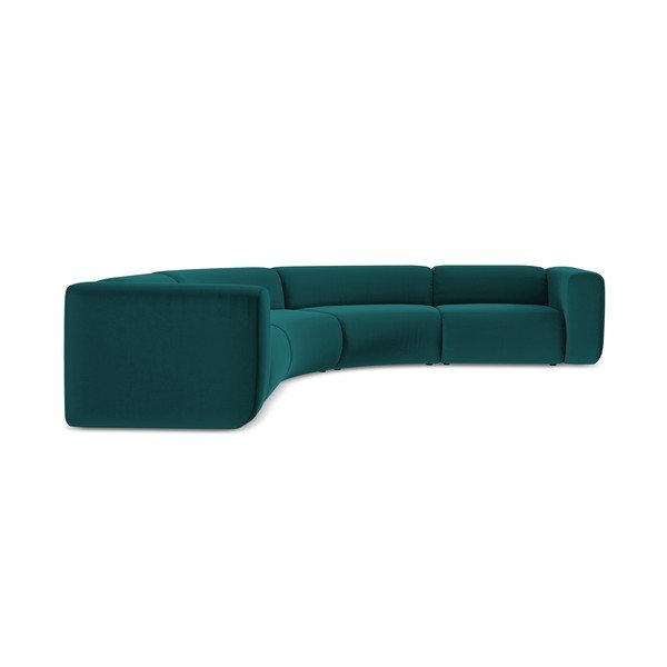 Turkio spalvos iš velveto kampinė sofa Ekahi – Makamii-image-3