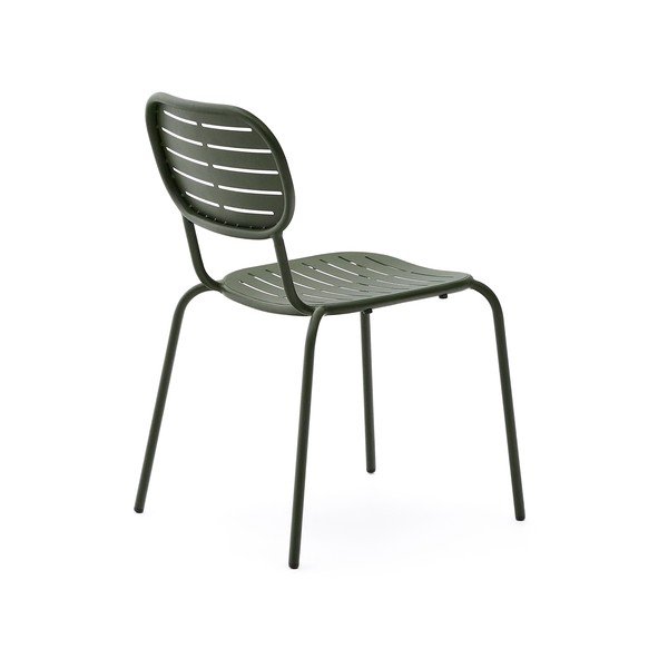 Tamsiai žalios spalvos metalinė sodo kėdė Brai – Kave Home-image-4