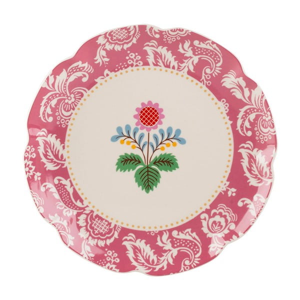 Smėlio ir rožinės spalvos porcelianinė lėkštė su gėlių motyvais "Creative Tops", ⌀ 21 cm