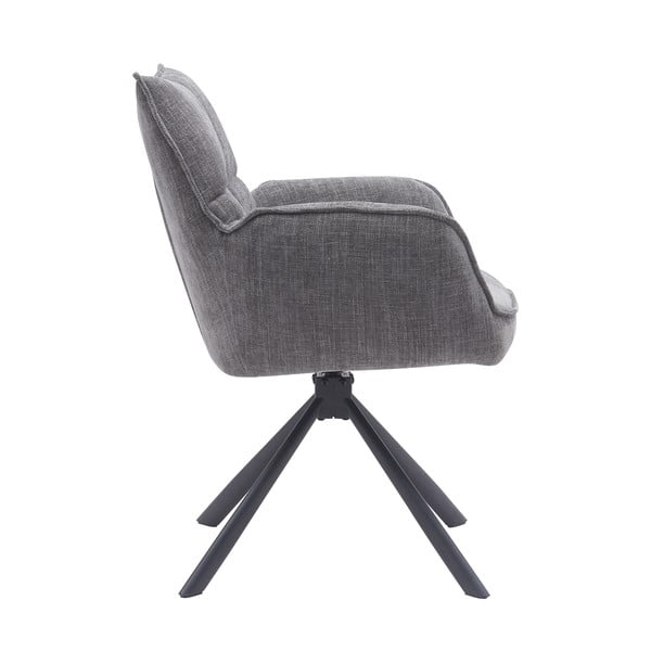Pilkos spalvos iš audinio valgomojo kėdžių komplektas 2 vnt. Marilla – Unique Furniture-image-2