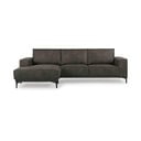 Iš dirbtinės odos kampinė sofa antracito spalvos (su kairiuoju kampu) Copenhagen – Scandic