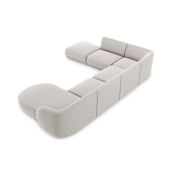 Šviesiai pilka kampinė sofa (kairysis kampas) Miley - Micadoni Home-image-4