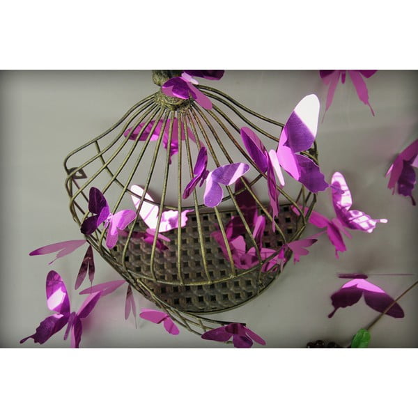 12 violetinių lipnių 3D lipdukų rinkinys "Ambiance Butterflies-image-2