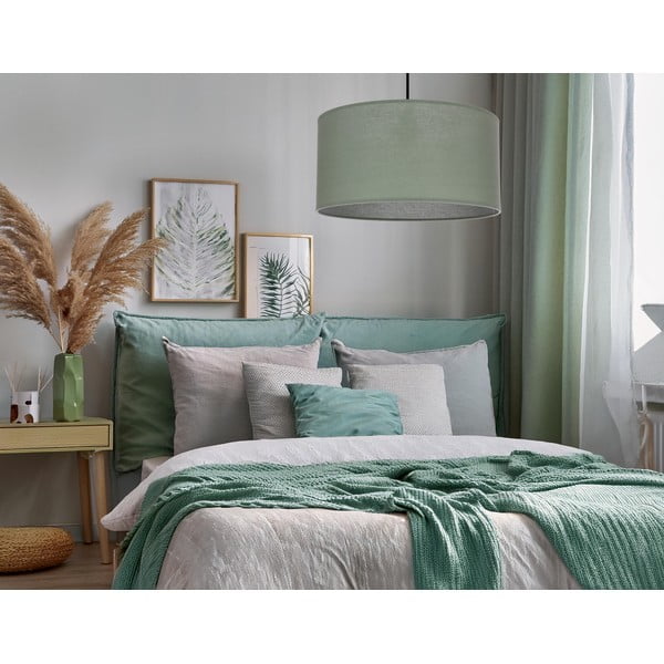 Žalios spalvos kabantis šviestuvas ø 40 cm su tekstiliniu gaubtu Shanti – Candellux Lighting-image-2