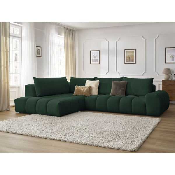 Kampinė sofa tamsiai žalios spalvos (su kairiuoju kampu) Everest – Bobochic Paris-image-1