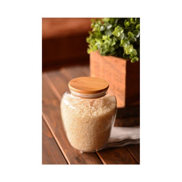 Stiklinis indelis su bambukiniu dangteliu Bambum Rella Small-image-1