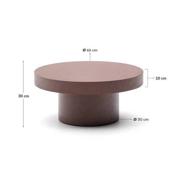 Iš betono apvalios formos sodo kavos staliukas ø 66 cm Aiguablava – Kave Home-image-4