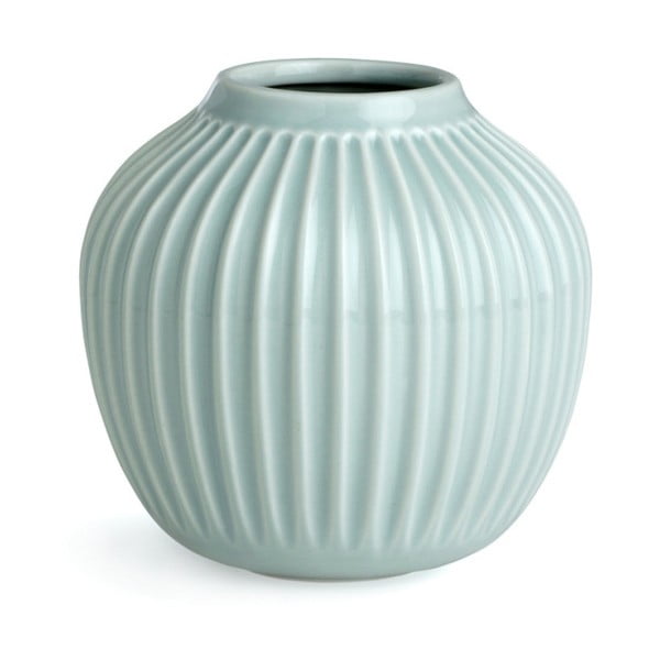 Mėtinės mėlynos spalvos keramikos vaza Kähler Design Hammershoi, aukštis 12,5 cm