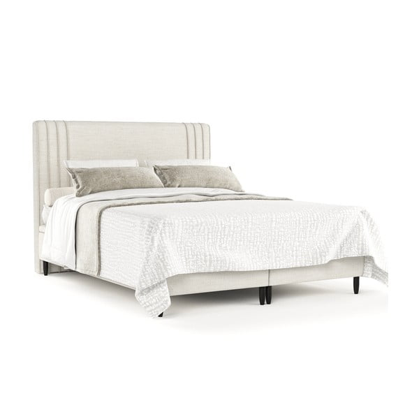 Dvigulė lova smėlio spalvos audiniu dengta su sandėliavimo vieta 180x200 cm Musca – Maison de Rêve-image-2