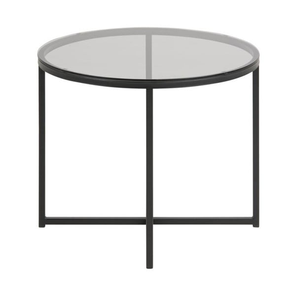 Actona Cross Šoninis staliukas su stikliniu stalviršiu, ⌀ 55 cm-image-3
