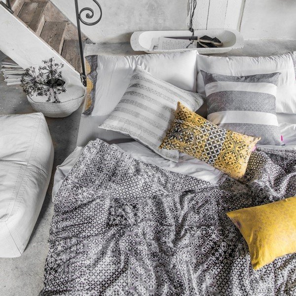 "Happy Friday Bagru" antklodės užvalkalas iš grynos medvilnės, 220 x 220 cm-image-1