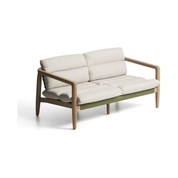Žalios spalvos/smėlio spalvos iš audinio sodo sofa Menfi – Kave Home