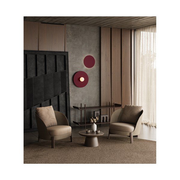 Bordo spalvos iš metalo sieninė lempa ø 50 cm AKE – Thoro-image-1