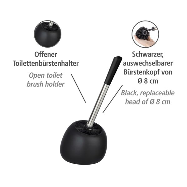 Juodas keraminis tualeto šepetys Wenko Polaris-image-4