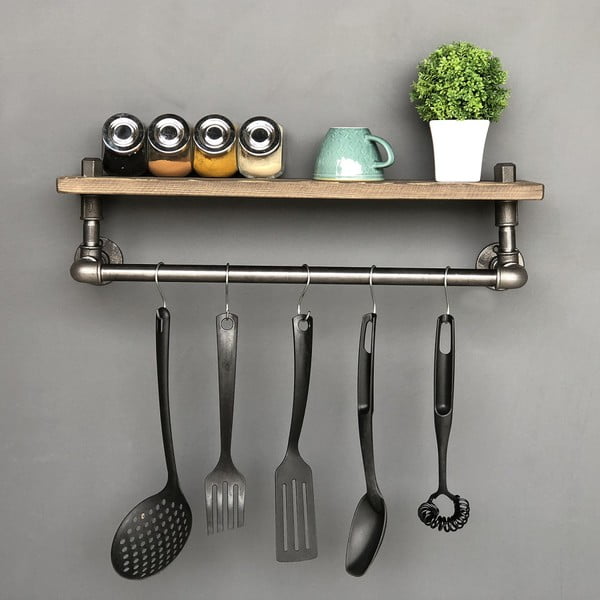 Medinė lentyna su kabliukais Raffan Pipe-image-4