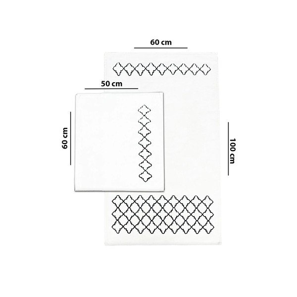 Kreminės spalvos vonios kilimėliai 2 vnt. 60x100 cm Luxury – Foutastic-image-3