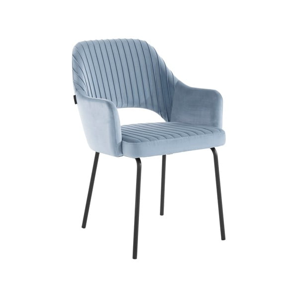 Šviesiai mėlynos spalvos aksominės valgomojo kėdės (2 vnt.) Britney - Støraa