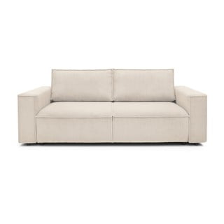 Kreminės ir baltos spalvos velvetinė sofa-lova Bobochic Paris Nihad, 245 cm