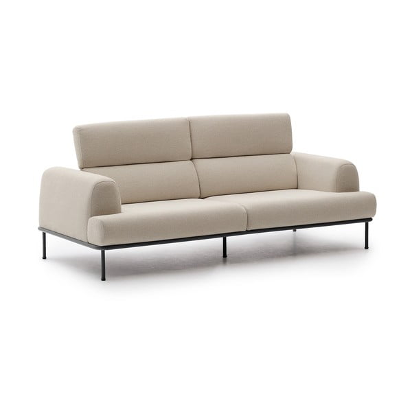 Smėlio spalvos iš šenilinio audinio sofa 234 cm Aurum – Kave Home-image-3