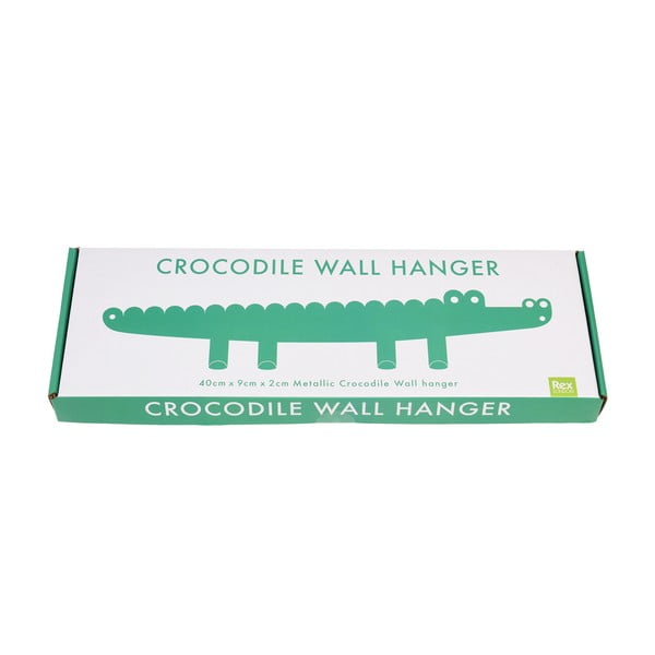 Iš metalo sieninė vaikiška drabužių kabykla žalios spalvos Crocodile – Rex London-image-2