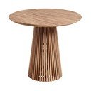 Iš tikmedžio masyvo apvalios formos valgomojo stalas natūralios spalvos ø 90 cm Jeanette – Kave Home