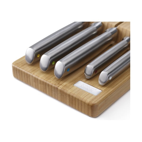 Peilių komplektas su stovu 5 vnt. su nerūdijančio plieno ašmenimis Elevate Bamboo – Joseph Joseph-image-3