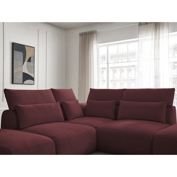 Raudonos spalvos reguliuojama modulinė kampinė sofa Jana – Bobochic Paris-image-2
