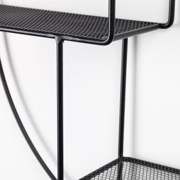 Iš metalo kelių aukštų sieninė lentyna juodos spalvos 55 cm Across – Kave Home-image-3