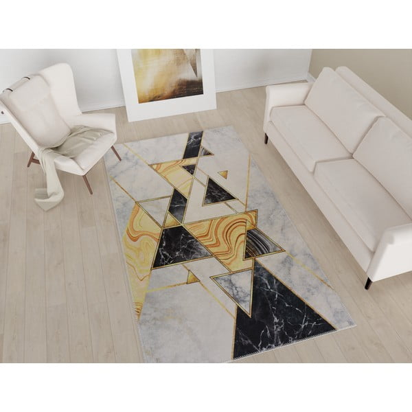 Juodai baltas plaunamas kiliminis takelis 80x200 cm - Vitaus-image-1