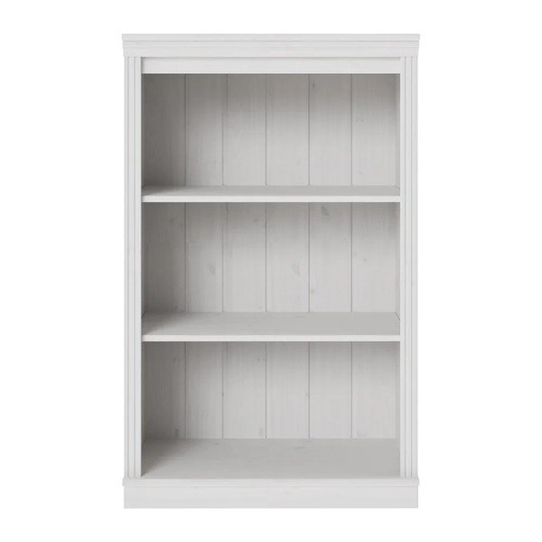 Baltos spalvos iš pušies masyvo knygų spinta  74x118x35 cm Anita – Støraa