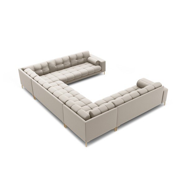 Kampinė sofa smėlio spalvos („U“ formos) Bali – Cosmopolitan Design-image-4