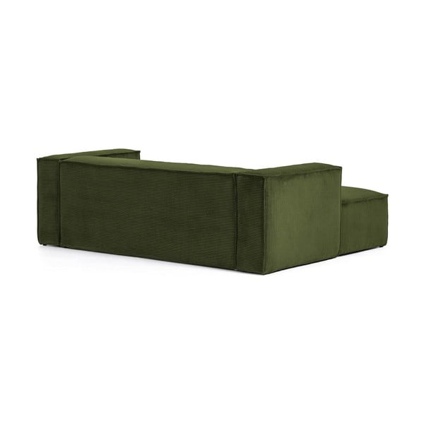 Kampinė sofa žalios spalvos iš kordinio velveto (su kairiuoju kampu) Blok – Kave Home-image-3
