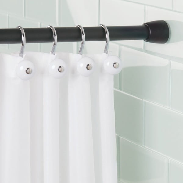 Juodas dušo užuolaidų laikiklis su reguliuojamu ilgiu iDesign Cameo-image-2