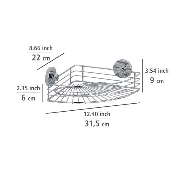 Klijuojamas vonios reikmenų rinkinys blizgios sidabrinės spalvos Bari – Wenko-image-2