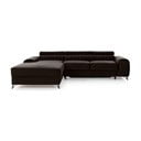 Tamsiai rudos spalvos iš velveto sulankstoma/su sandėliavimo vieta kampinė sofa (su kairiuoju kampu/su gultu) Grayson – ELTAP