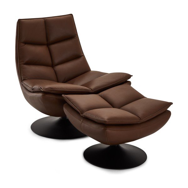 Krėslas iš odos tamsiai rudos spalvos Miami – Furnhouse-image-4