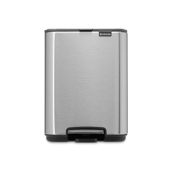 Matinės sidabrinės spalvos šiukšliadėžė iš plieno su pedalu 4 l Bo – Brabantia-image-3