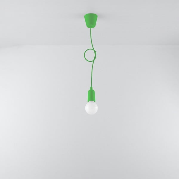 Žalias pakabinamas šviestuvas 9x9 cm Rene - Sollux-image-3