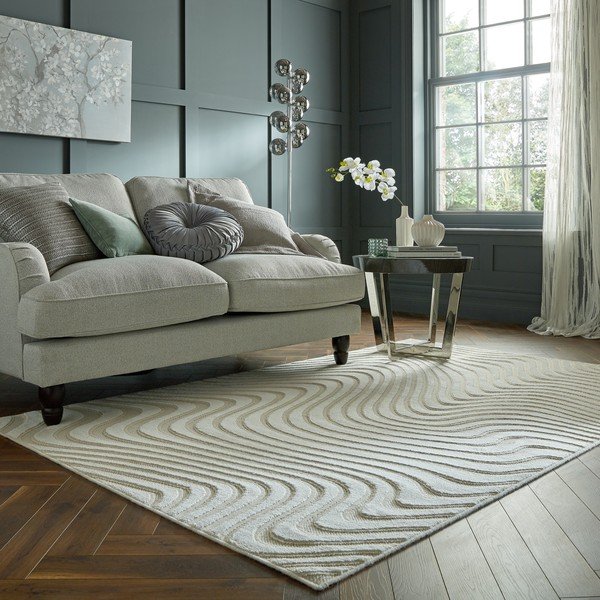Smėlio spalvos vilnonis kilimas 170x120 cm Patna Channel - Flair Rugs-image-1