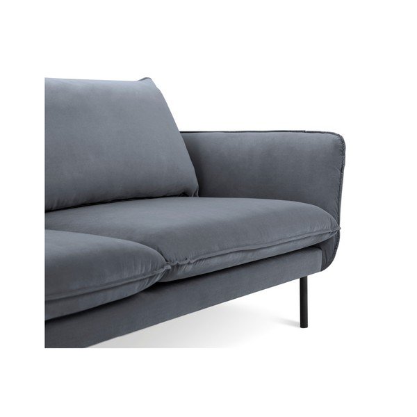 Pilkos spalvos aksominė sofa Cosmopolitan Design Vienna, 160 cm-image-3