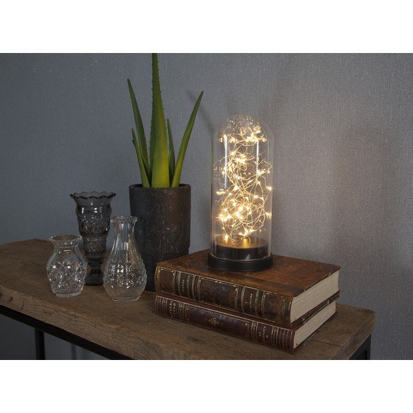 Juoda LED šviesos dekoracija Star Trading Glass Dome, aukštis 25 cm-image-3