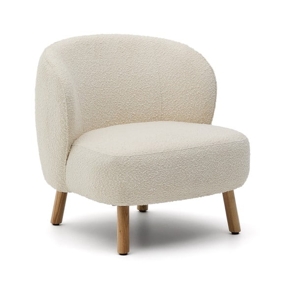 Kreminės spalvos iš boucle krėslas Ulit – Kave Home