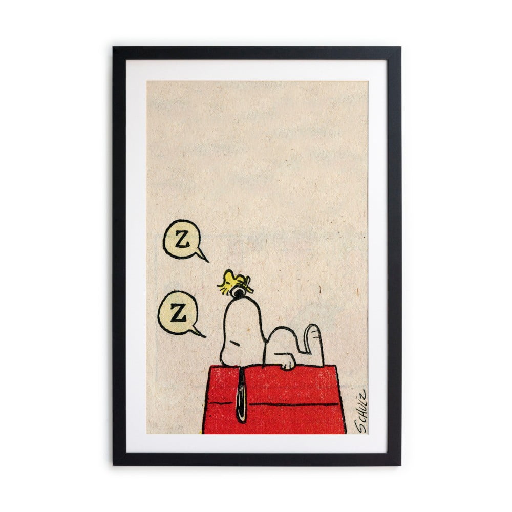 Įrėmintas plakatas Tikrai gražūs dalykai Snoopy miega, 40 x 60 cm